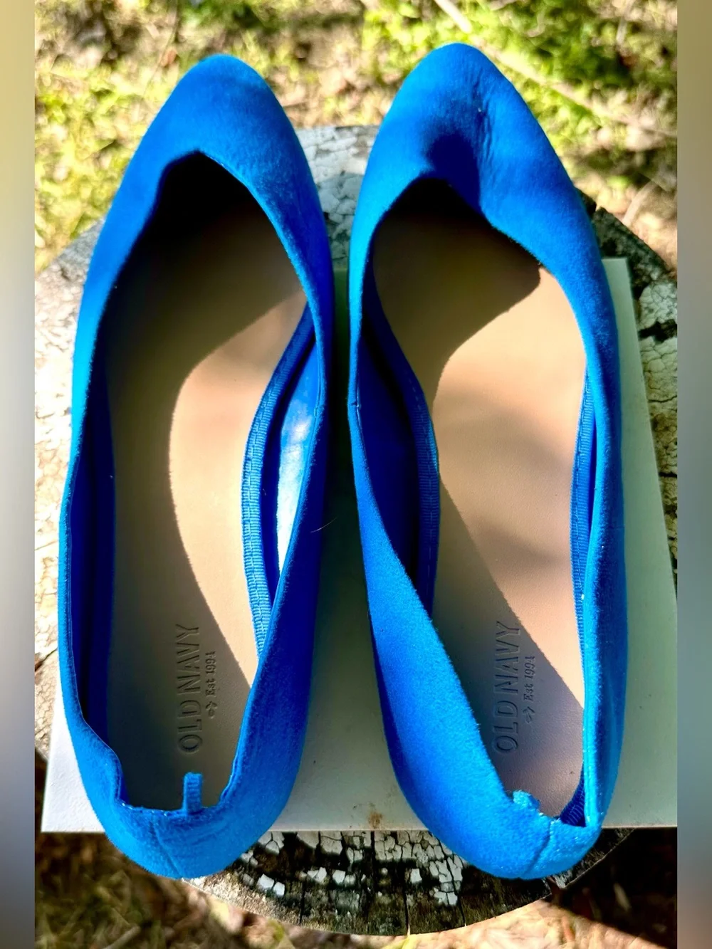 Old Navy Electric Blue Women's Suede-Look Ballet Flats